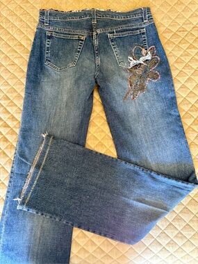 Roberto Cavalli Denim Straight-Leg Jeans with Embroidered Detail